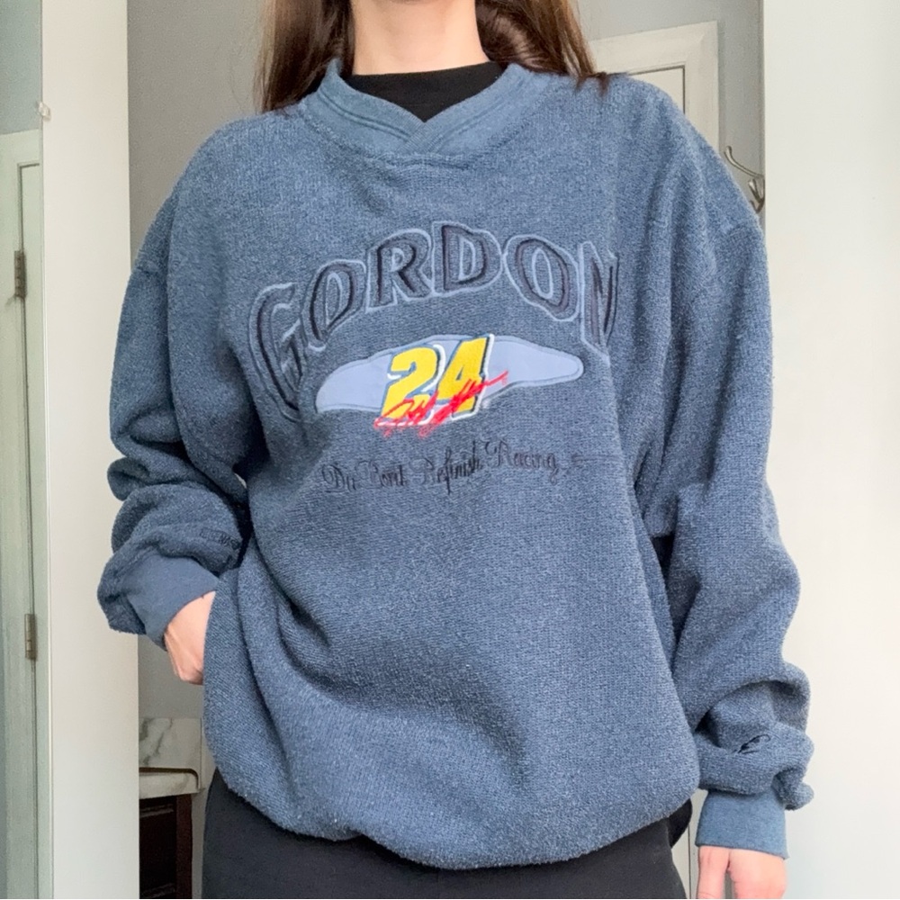 NASCAR Jeff Gordon 24 Embroidered Pullover Sweatshirt - Blue